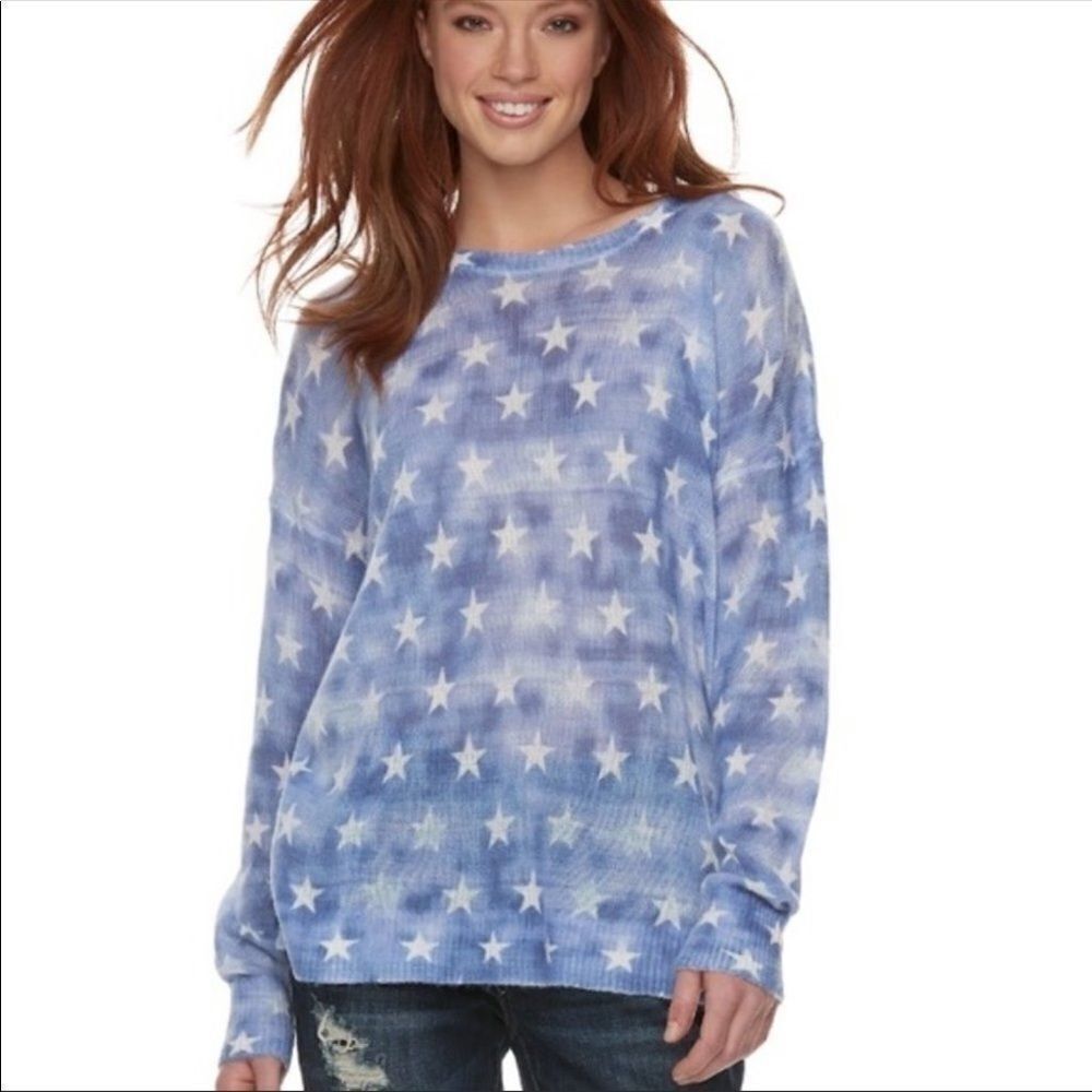 Rock & Republic Star sweater blue size M